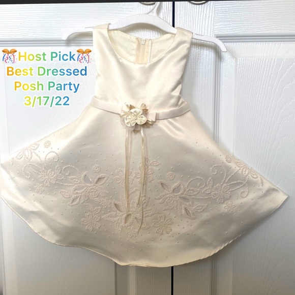 Kid’s Love Other - Off White Satin Dress